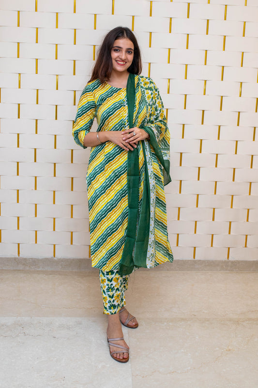 Shades of Yellow Leheriya Suit