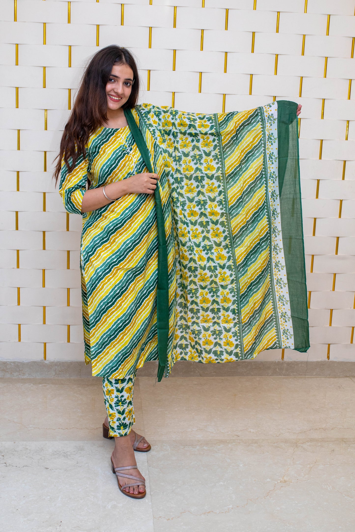 Shades of Yellow Leheriya Suit