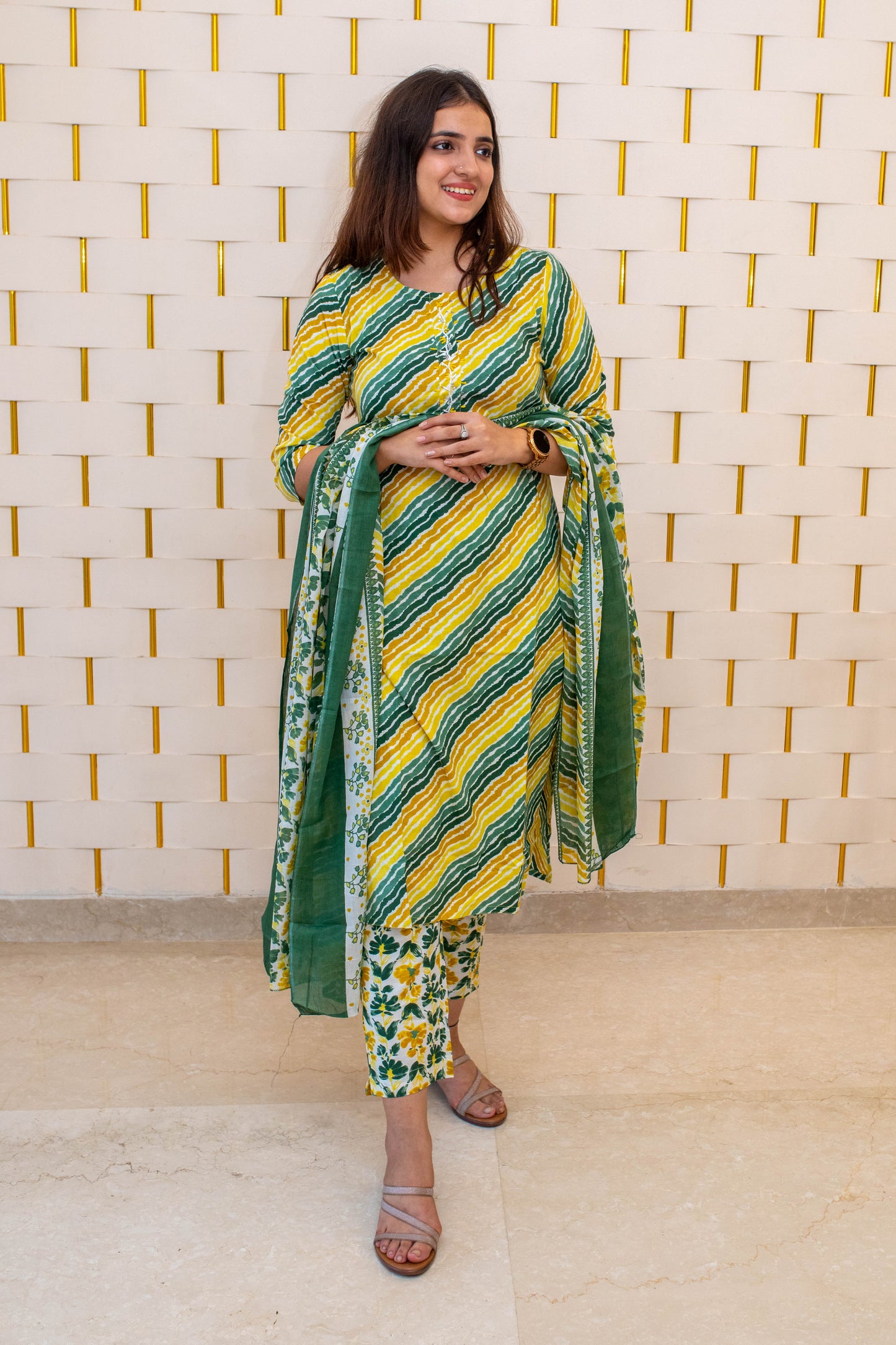 Shades of Yellow Leheriya Suit