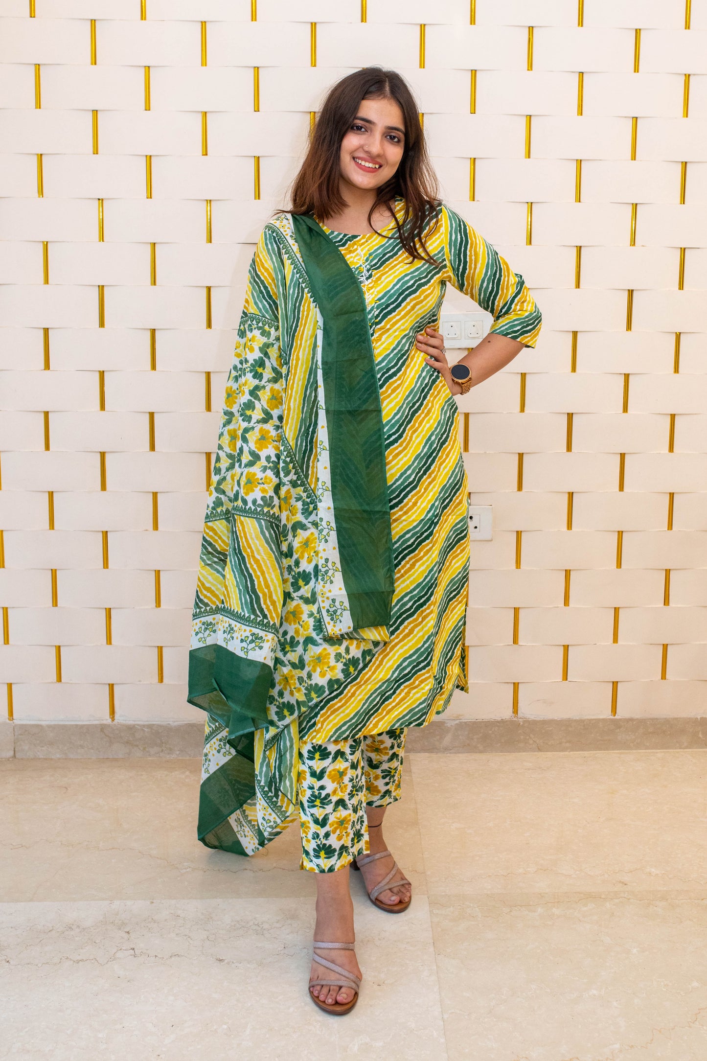 Shades of Yellow Leheriya Suit